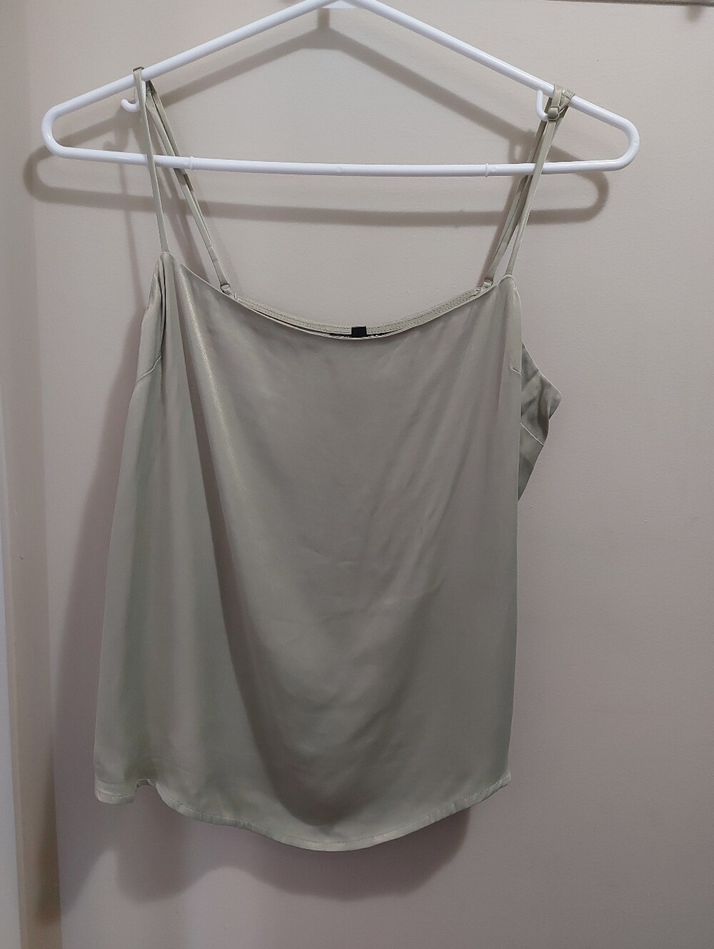 Light Sage Green Silky Spaghetti Strap Cami Top
